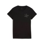 Tricou cu Mânecă Scurtă Femei Puma Essentials Script Negru