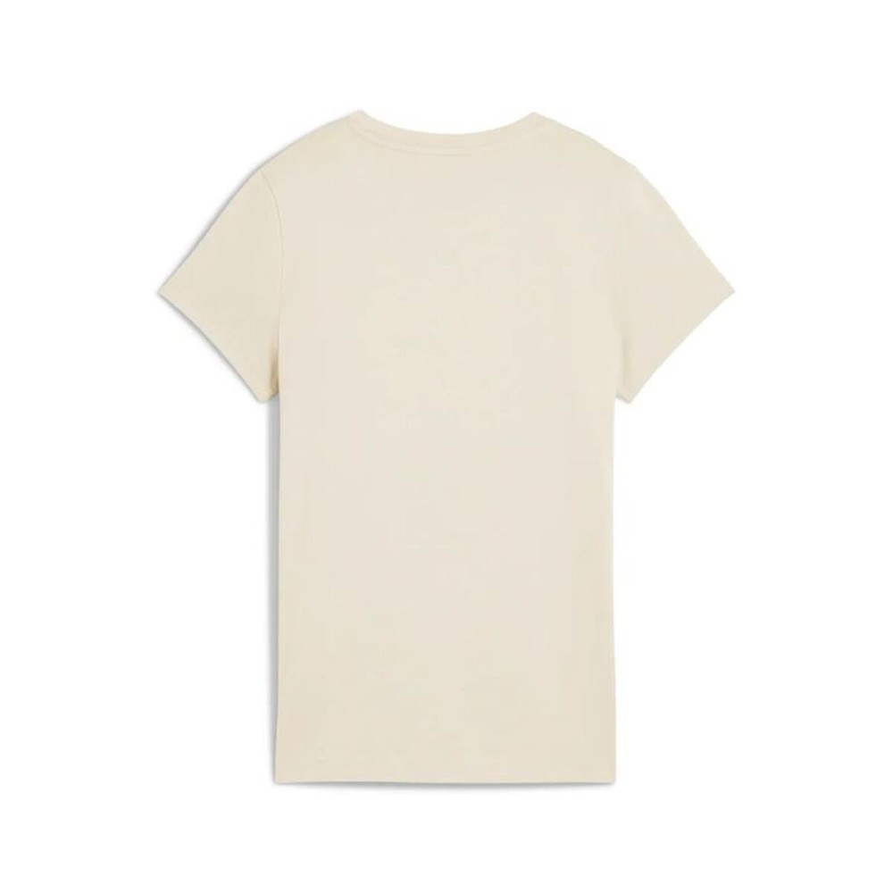 Tricou cu Mânecă Scurtă Femei Puma Essentials Script Bej