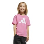 Tricou cu Mânecă Scurtă pentru Copii Adidas Essentials Big Logo Alb Roz