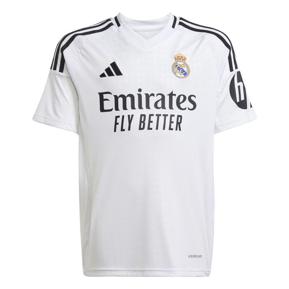Tricou de Fotbal cu Mânecă Scurtă pentru Copii Adidas Real H Jsy Alb
