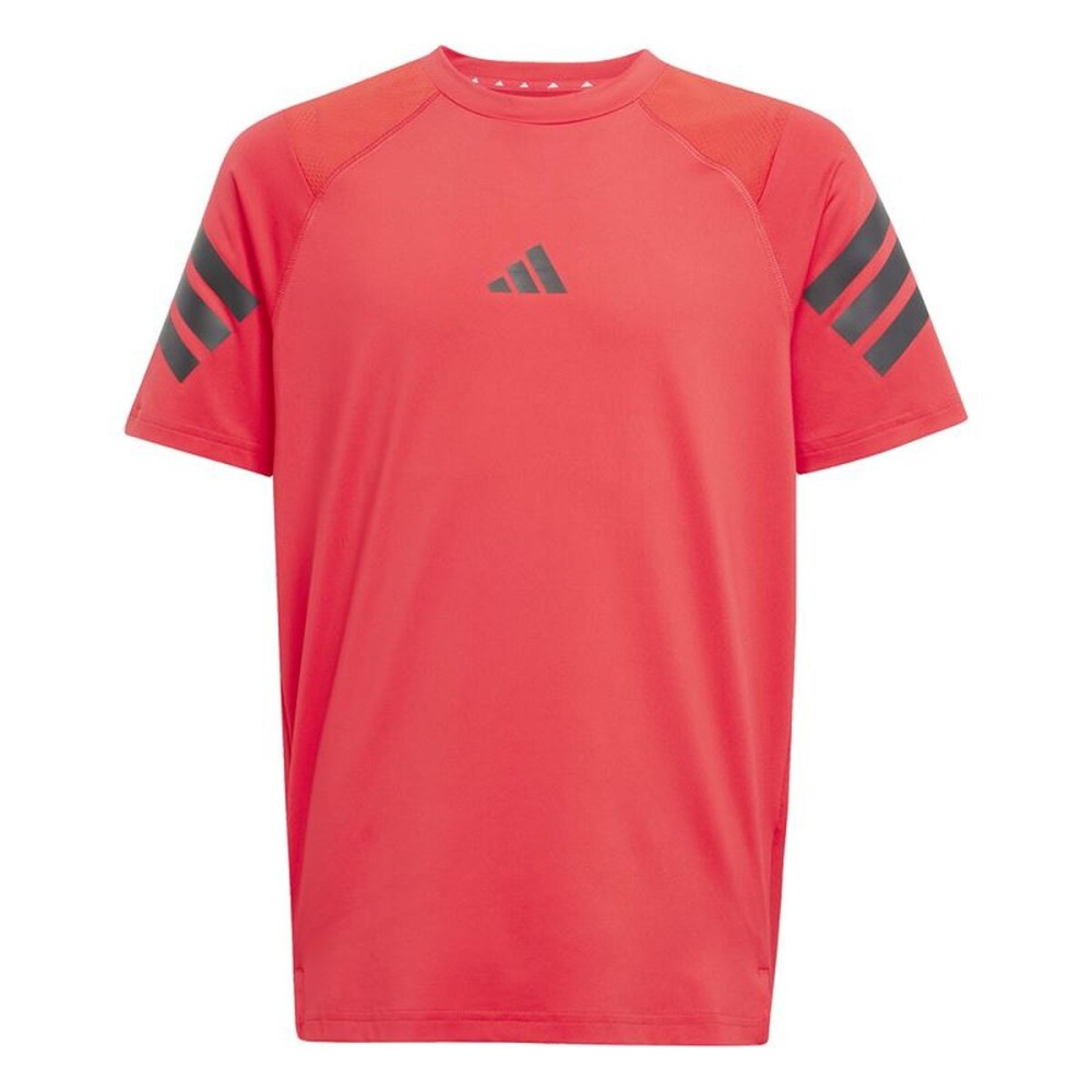 Tricou cu Mânecă Scurtă pentru Copii Adidas All Sports Negru Roșu