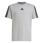 Tricou cu Mânecă Scurtă pentru Copii Adidas 3stripes Negru Gri deschis