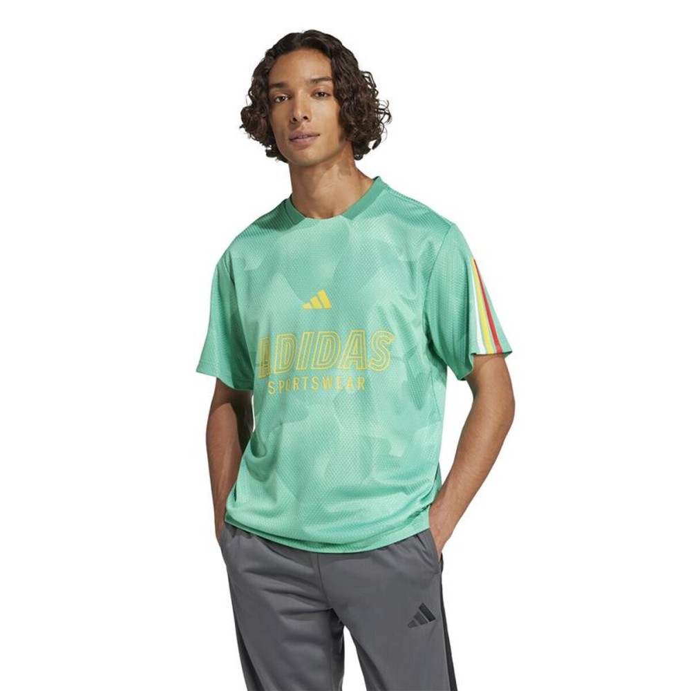 Tricou cu Mânecă Scurtă Bărbați Adidas Tiro Np Alb Acvamarin