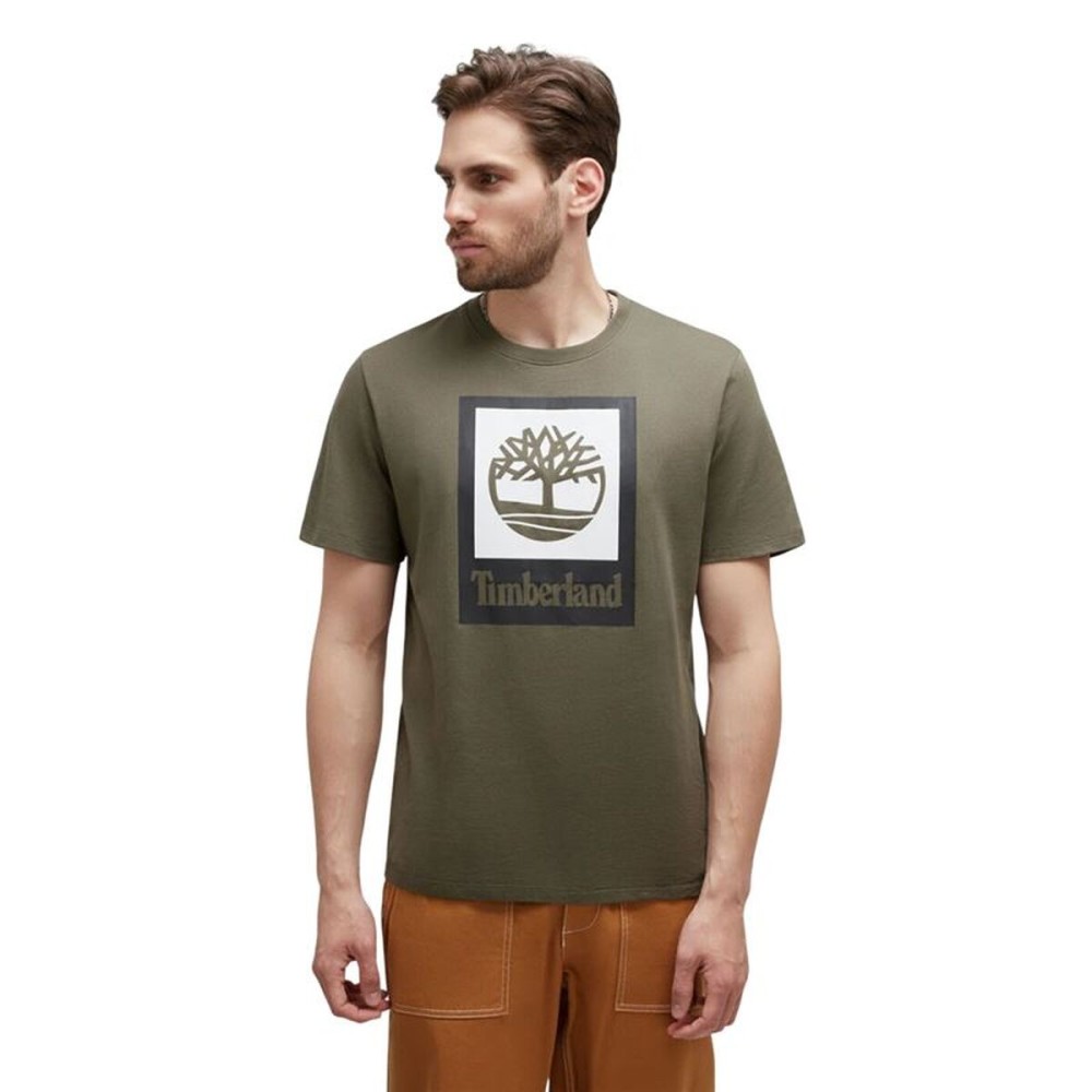 Tricou cu Mânecă Scurtă Bărbați Timberland Stack Logo Măslină