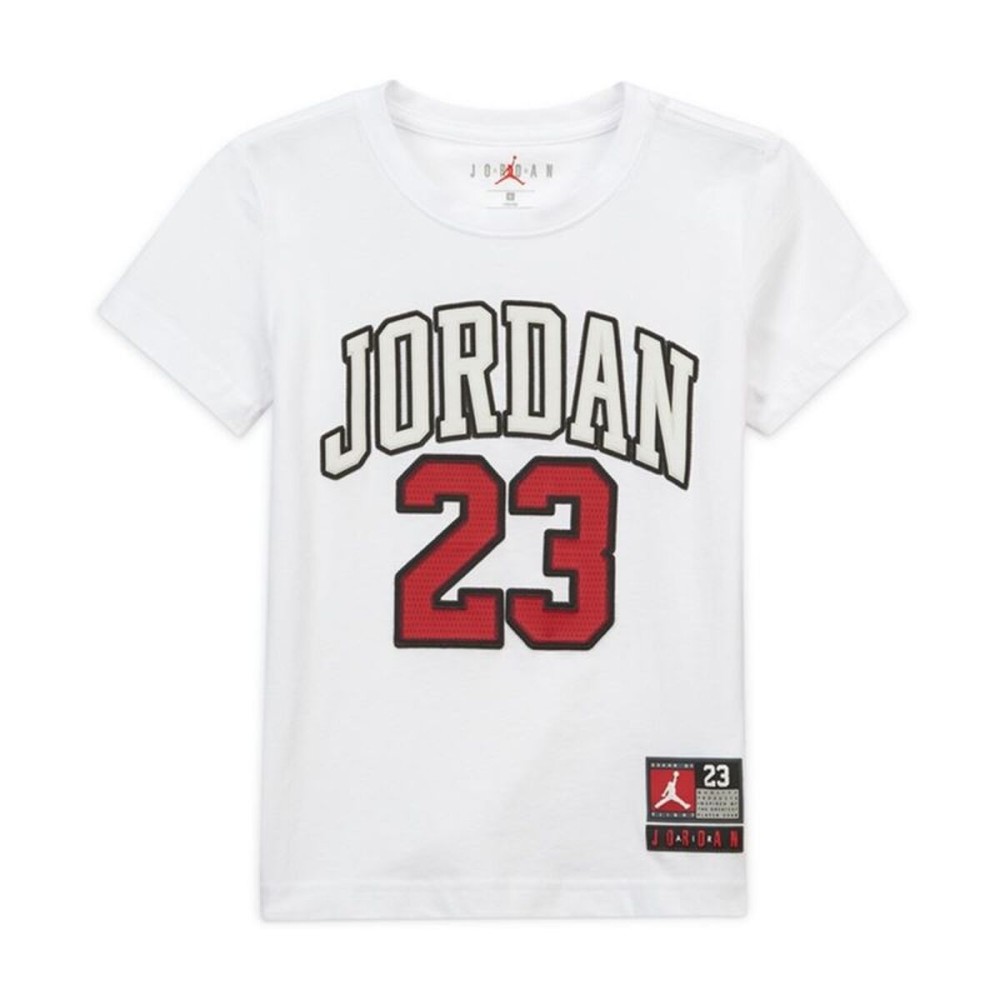 Tricou cu Mânecă Scurtă pentru Copii Jordan Practice Flight Alb