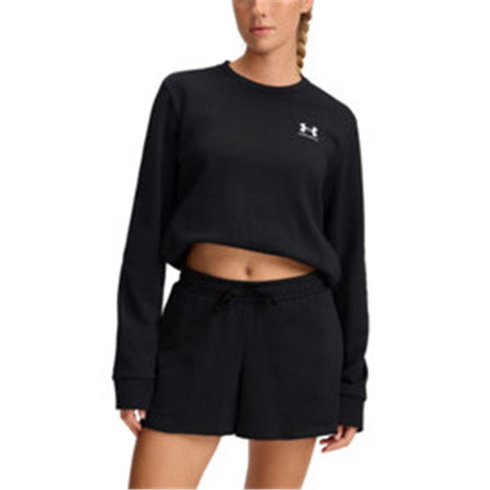 Hanorac fără Glugă Femei Under Armour Rival Terry Crew Negru