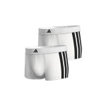 Boxeri pentru bărbați Adidas Trunk Low Rise 3 Stripes Alb 2 Piese