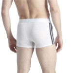 Boxeri pentru bărbați Adidas Trunk Low Rise 3 Stripes Alb 2 Piese