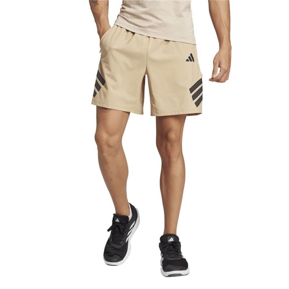 Pantalon Scurt Sport Adidas Gym+ 3 Bandas Short Alb Natural Bărbați