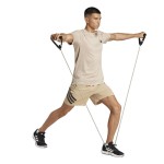 Pantalon Scurt Sport Adidas Gym+ 3 Bandas Short Alb Natural Bărbați