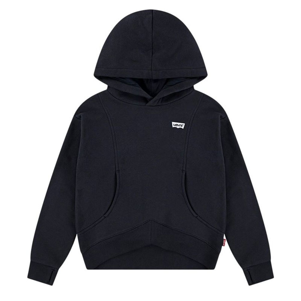 Hanorac cu glugă pentru fete Levi's Lvg Batwing Patch Hoodie Negru
