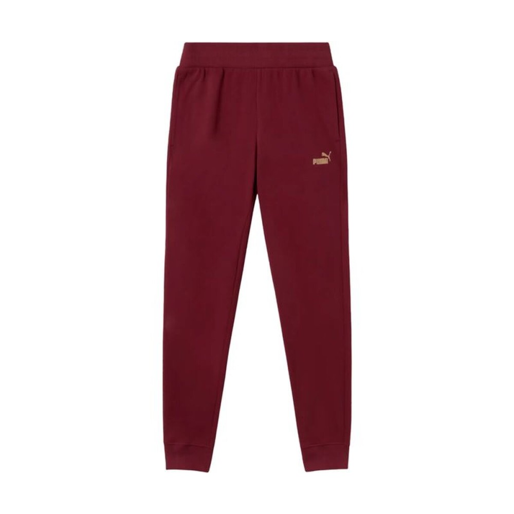 Pantaloni lungi de sport Puma Ess+ Textured Foil Roșu Închis Femeie