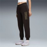Pantaloni lungi de sport Puma Maximal Metallic Sweatpants Negru Femeie