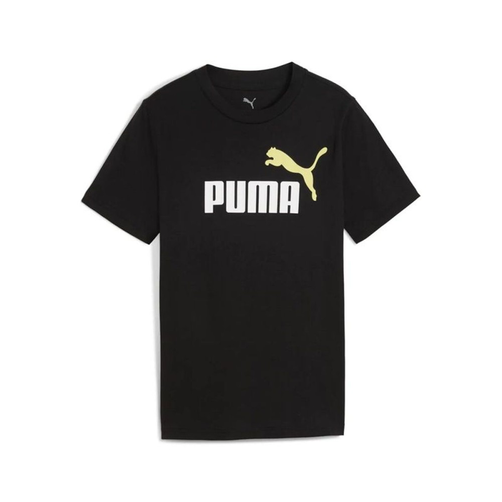 Tricou cu Mânecă Scurtă pentru Copii Puma Essentials 2 Color No.1 Log Negru