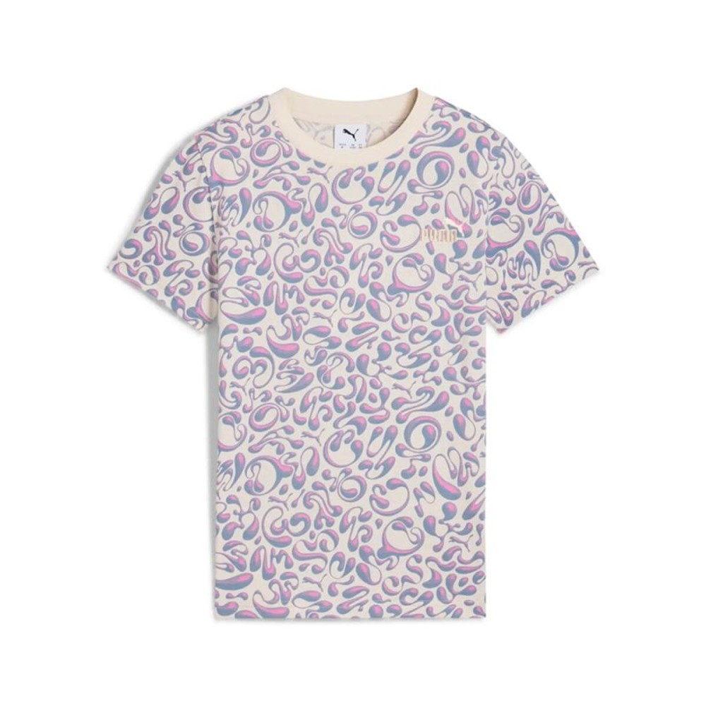 Tricou cu Mânecă Scurtă pentru Copii Puma Tweenerverse Aop Bej