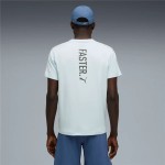 Tricou cu Mânecă Scurtă Bărbați Puma Graphics Running Fas Albastru deschis