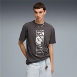 Tricou cu Mânecă Scurtă Bărbați Puma Maximal Metallic Relaxed Gri