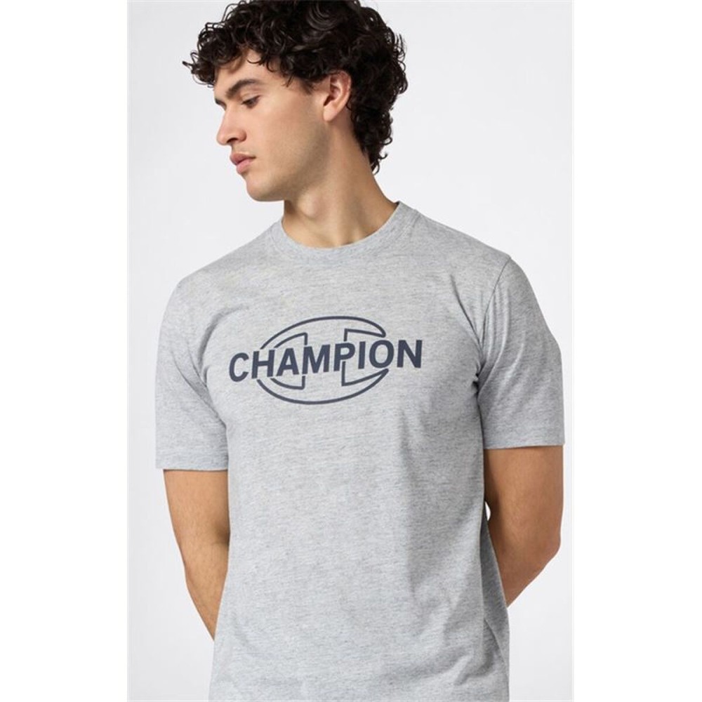 Tricou cu Mânecă Scurtă Bărbați Champion Graphic Shop Gri deschis