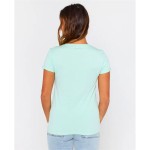 Tricou cu Mânecă Scurtă Femei Rip Curl Heart V Neck Tee Albastru celest