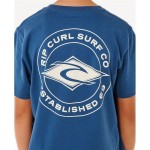 Tricou cu Mânecă Scurtă pentru Copii Rip Curl Stapler Albastru Bleumarin