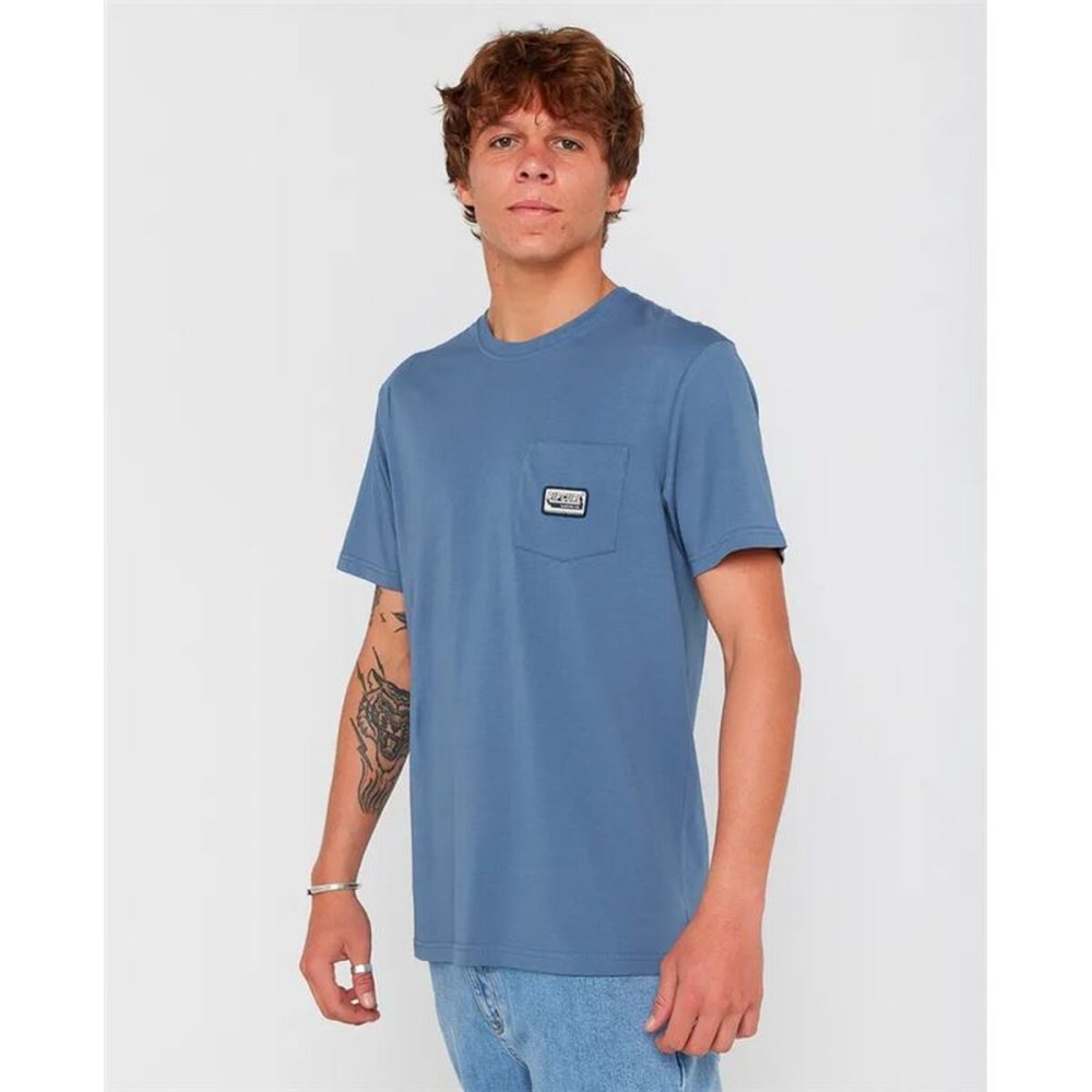 Tricou cu Mânecă Scurtă Bărbați Rip Curl Sportline Badge Ss Tee Indigo