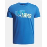Tricou cu Mânecă Scurtă pentru Copii Under Armour Overlay Wm Ss Albastru