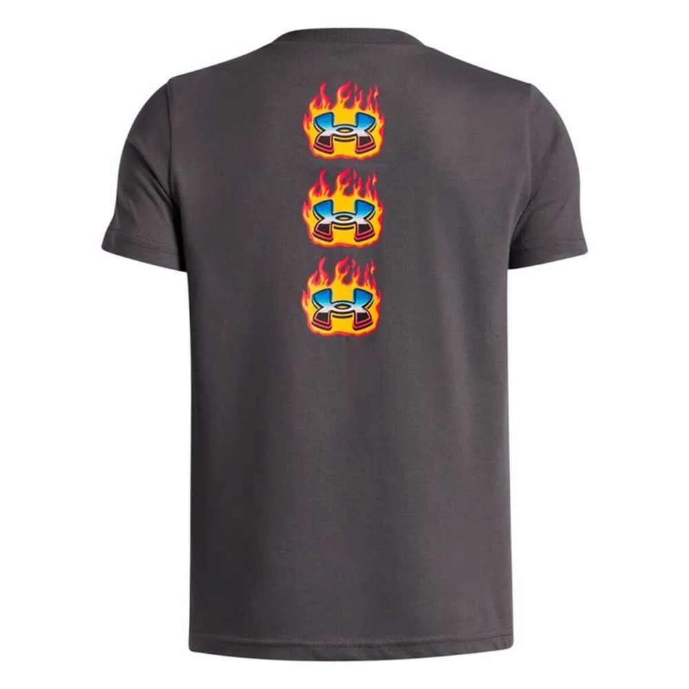 Tricou cu Mânecă Scurtă pentru Copii Under Armour Flame Wm Ss Gri