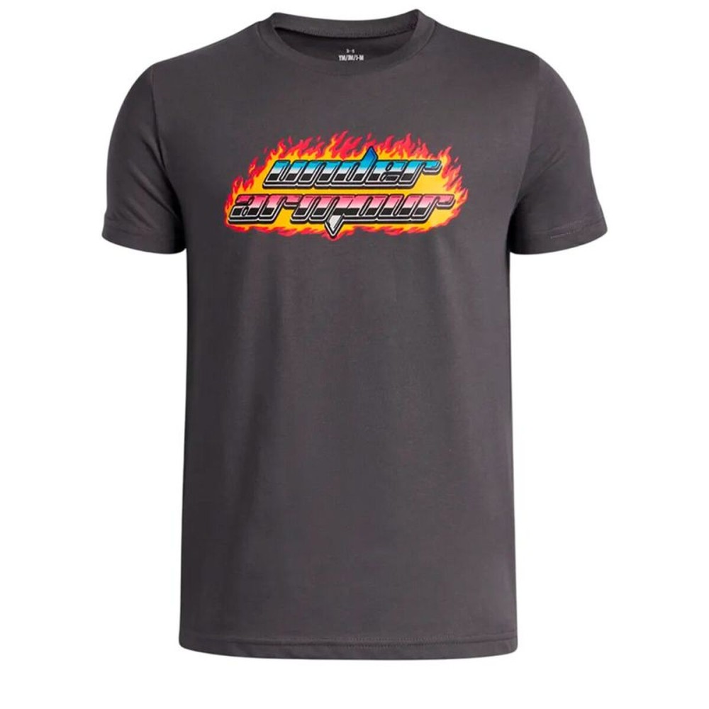 Tricou cu Mânecă Scurtă pentru Copii Under Armour Flame Wm Ss Gri