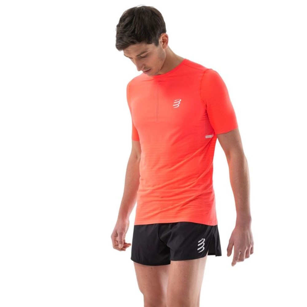 Tricou cu Mânecă Scurtă Bărbați Compressport Pro Racing Roșu