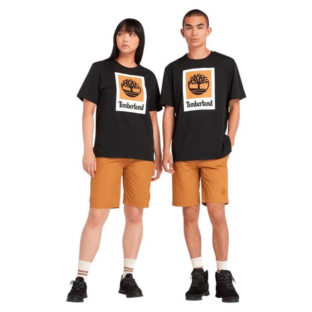 Tricou cu Mânecă Scurtă Bărbați Timberland Stack Logo Colored Short Sleeve Negru