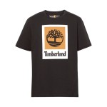 Tricou cu Mânecă Scurtă Bărbați Timberland Stack Logo Colored Short Sleeve Negru