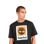 Tricou cu Mânecă Scurtă Bărbați Timberland Stack Logo Colored Short Sleeve Negru