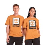 Tricou cu Mânecă Scurtă Bărbați Timberland Stack Logo Colored Short Sleeve Portocaliu