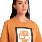 Tricou cu Mânecă Scurtă Bărbați Timberland Stack Logo Colored Short Sleeve Portocaliu
