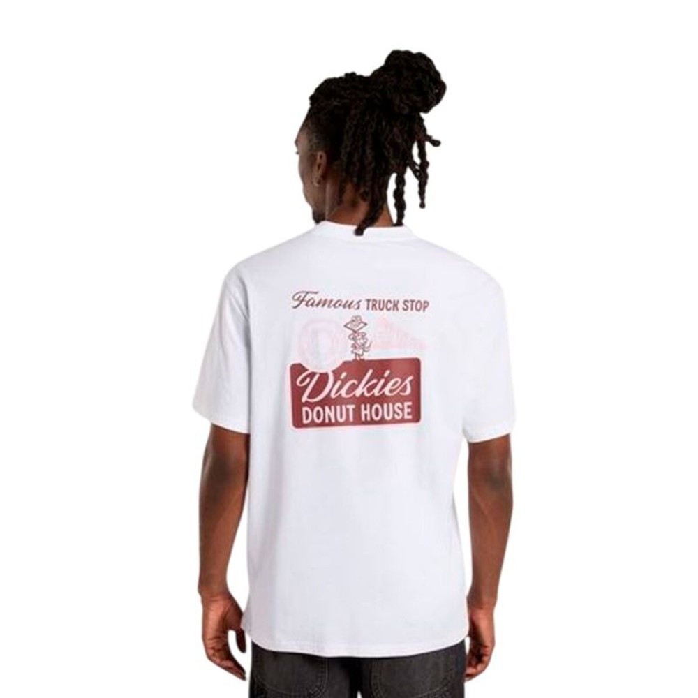 Tricou cu Mânecă Scurtă Bărbați Dickies Donut House Ss Alb