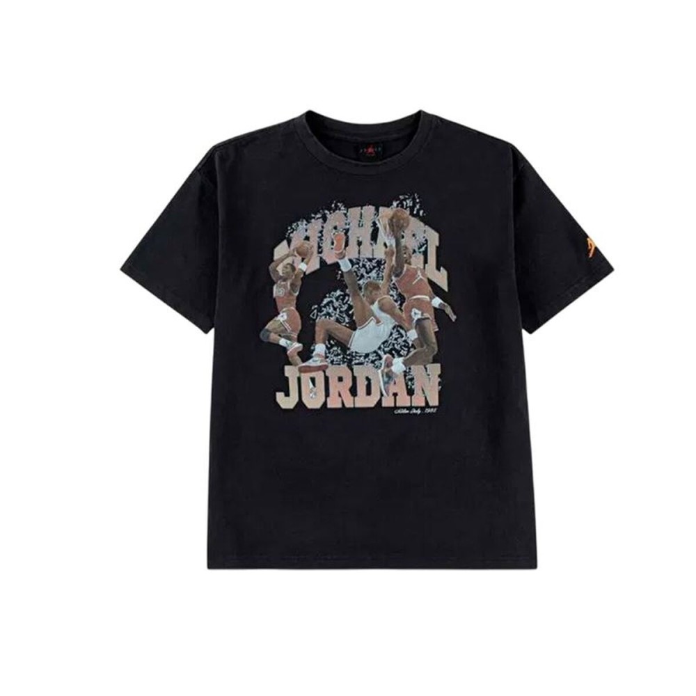 Tricou cu Mânecă Scurtă pentru Copii Jordan Mj Flt Ess Wsh Negru