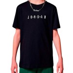 Tricou cu Mânecă Scurtă pentru Copii Jordan Mj Wordmark Emb Crew Negru