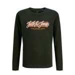 Tricou cu Mânecă Lungă pentru Copii Jack & Jones Jjurban Ls Crew Neck Negru