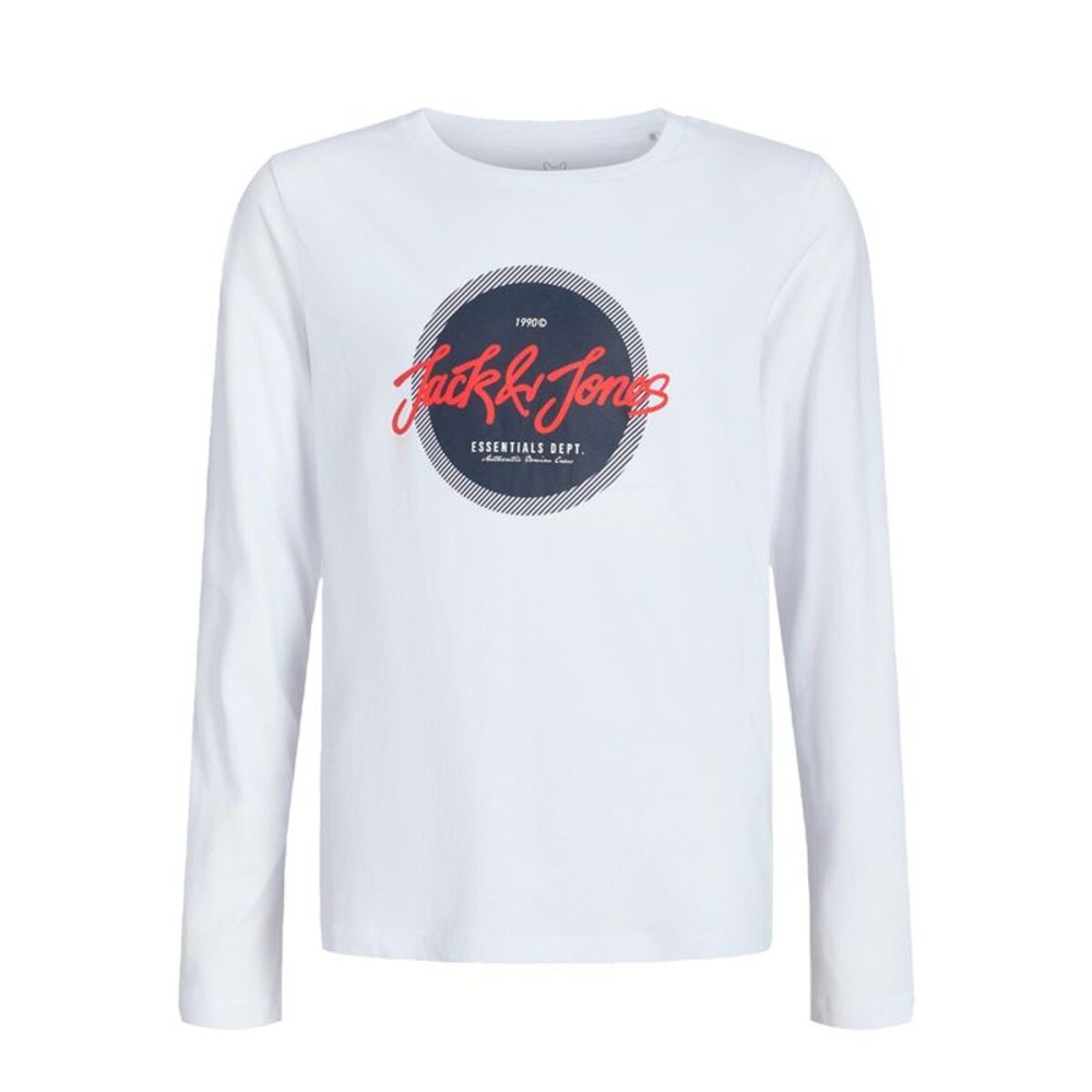 Tricou cu Mânecă Lungă pentru Copii Jack & Jones Jjurban Ls Crew Neck Alb