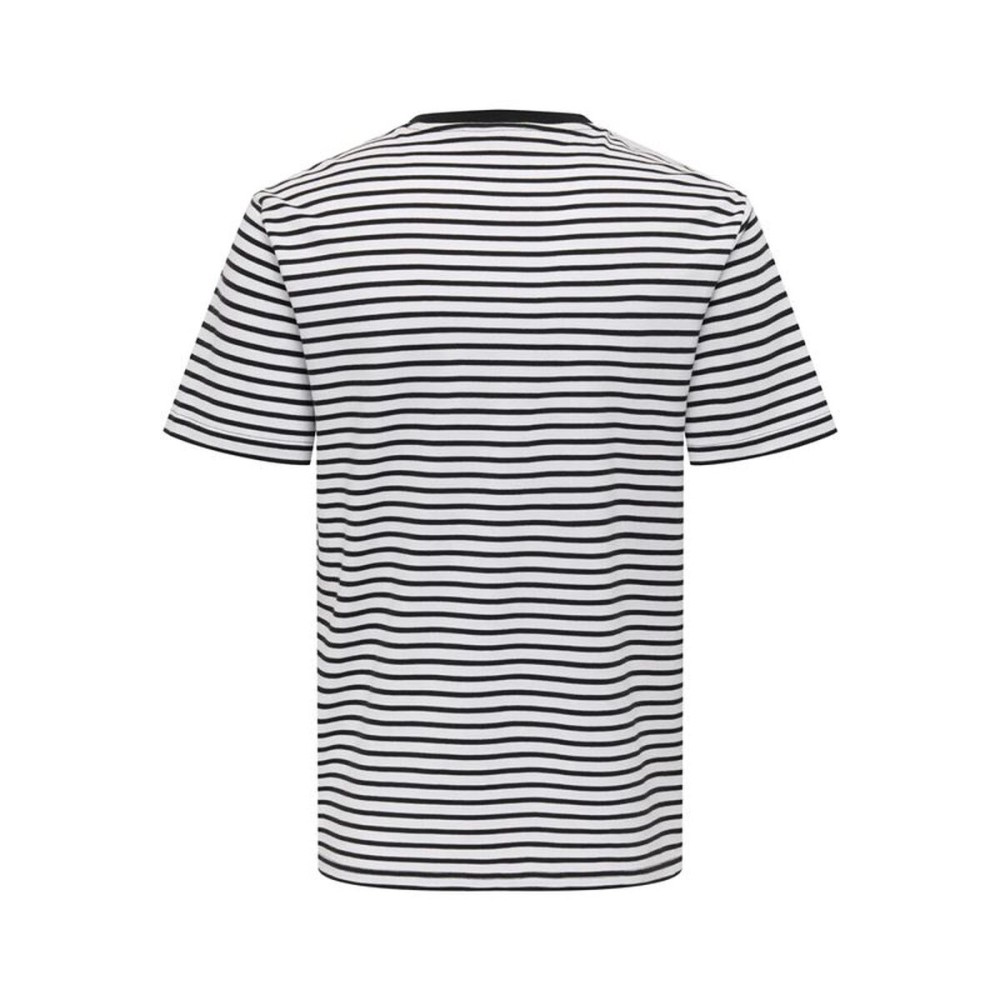 Tricou cu Mânecă Scurtă Bărbați Only & Sons Onsdawson Reg Stripe Negru