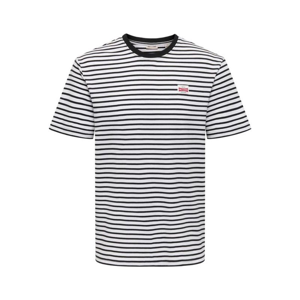 Tricou cu Mânecă Scurtă Bărbați Only & Sons Onsdawson Reg Stripe Negru