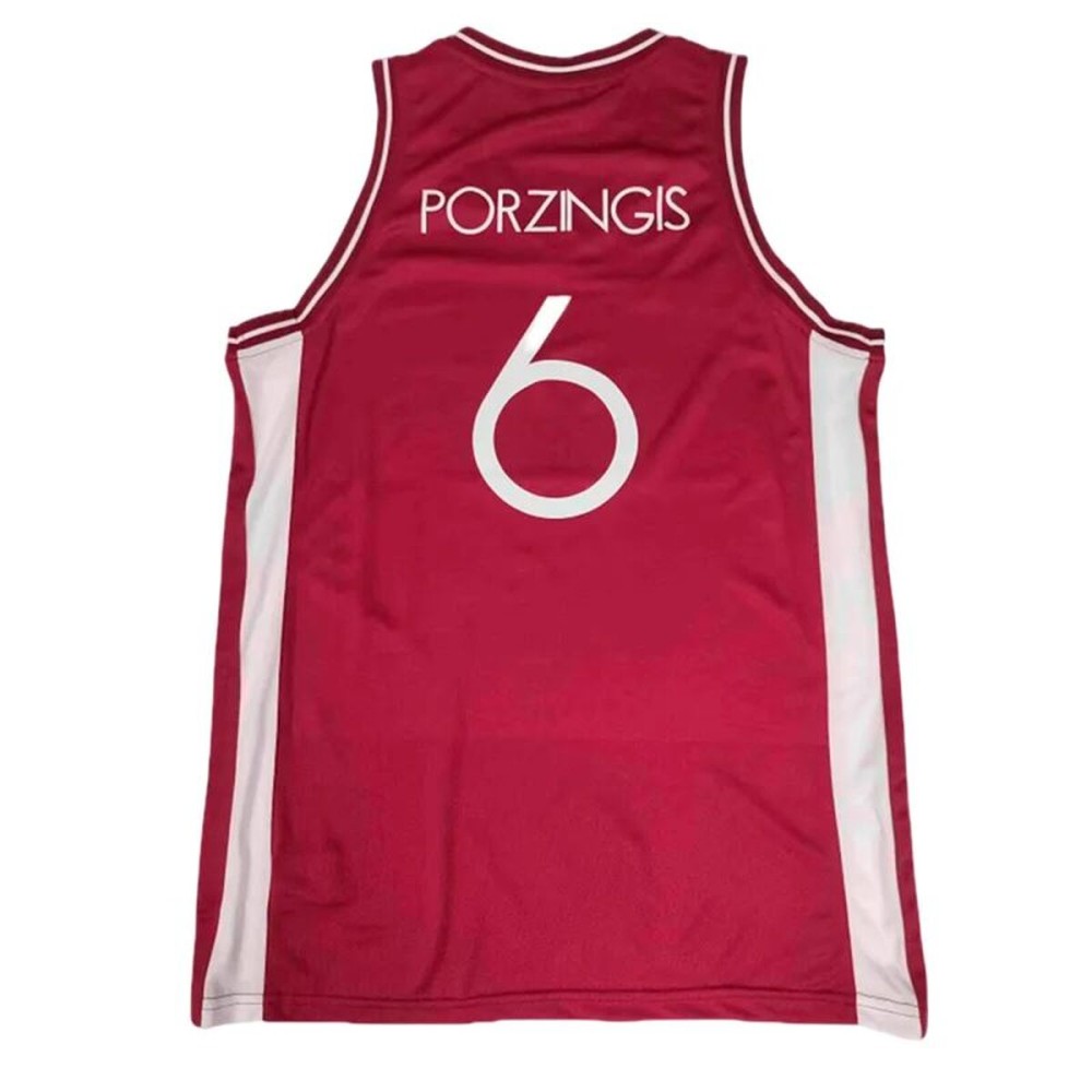 Tricou de baschet Peak Latvija 6 - Porzingis Alb Maro