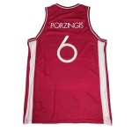 Tricou de baschet Peak Latvija 6 - Porzingis Alb Maro