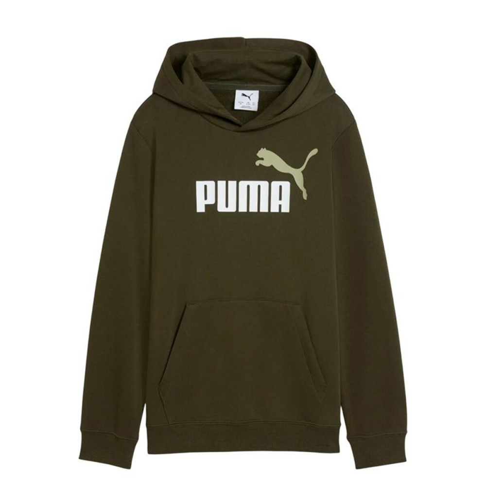 Hanorac cu Glugă Copii Puma Essentials 2 Color No.1 Log Verde inchis Măslină