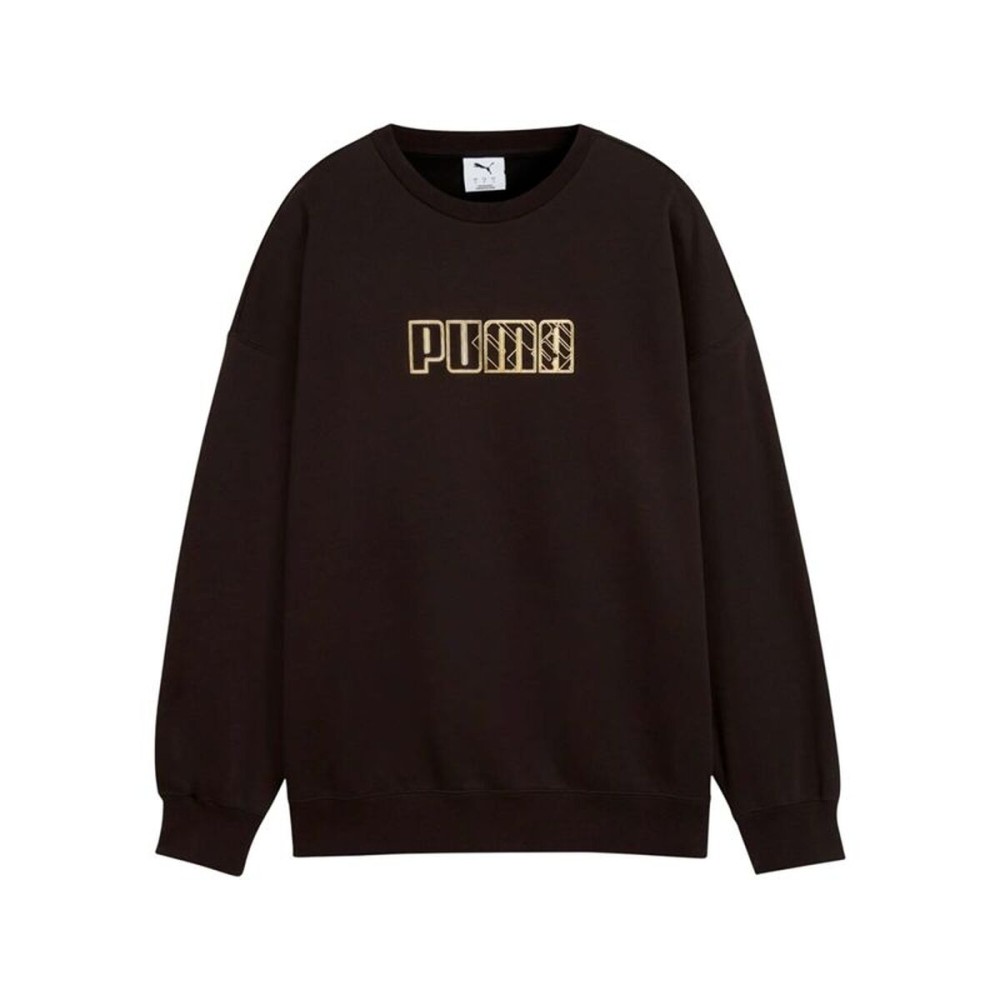 Hanorac fără Glugă Femei Puma Maximal Metallic Oversized Crew FL Negru