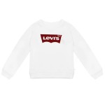 Hanorac fără glugă pentru fete Levi's Key Item Logo Crew Alb