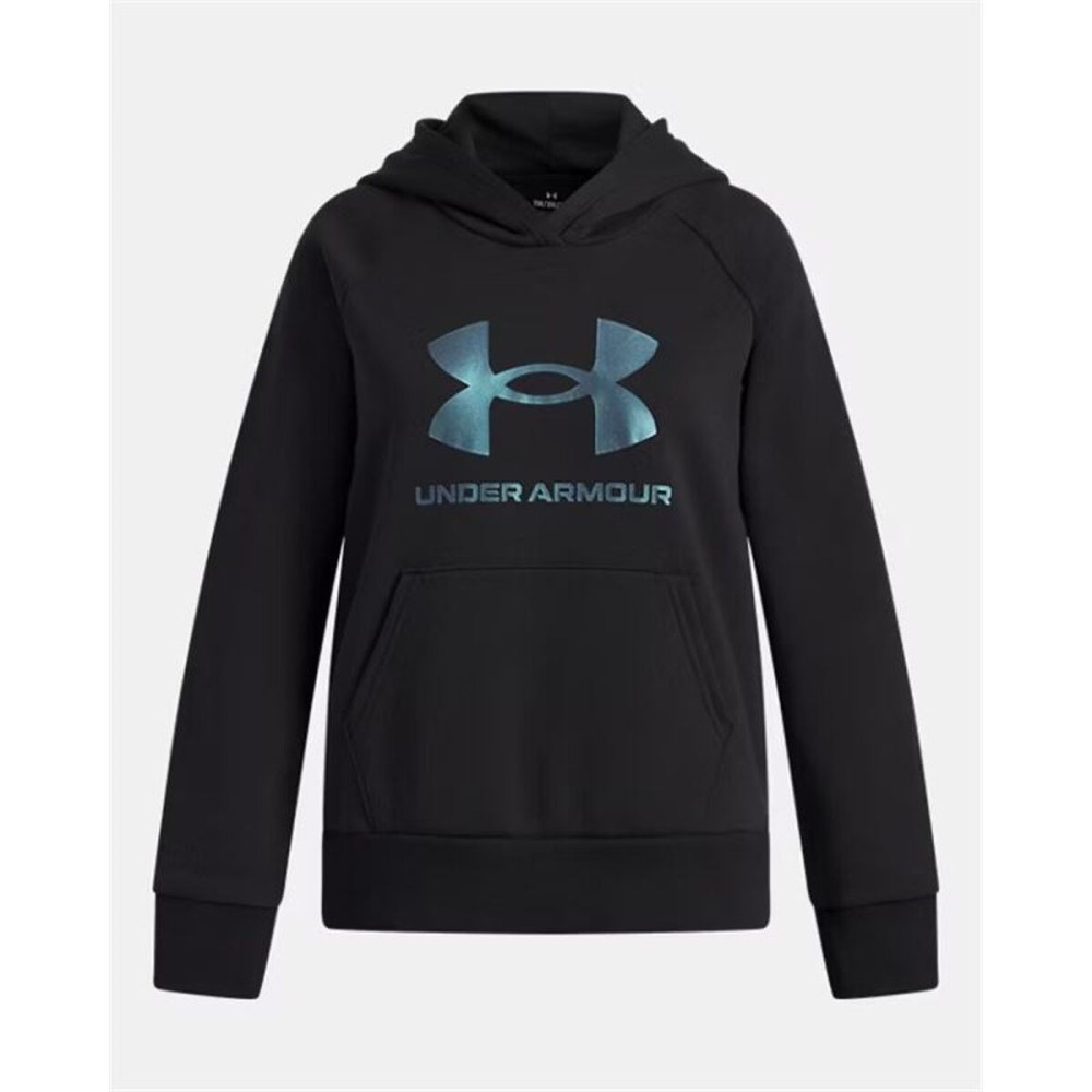 Hanorac cu glugă pentru fete Under Armour Rival Flc Shimmer Hdy Negru