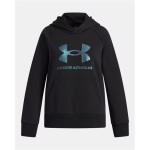 Hanorac cu glugă pentru fete Under Armour Rival Flc Shimmer Hdy Negru