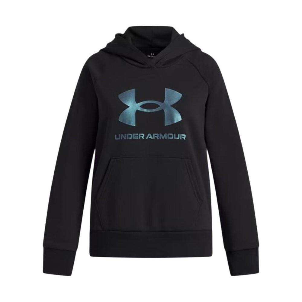 Hanorac cu glugă pentru fete Under Armour Rival Flc Shimmer Hdy Negru