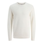 Hanorac fără Glugă Bărbați Jack & Jones Jjotto Knit Crew Neck Alb